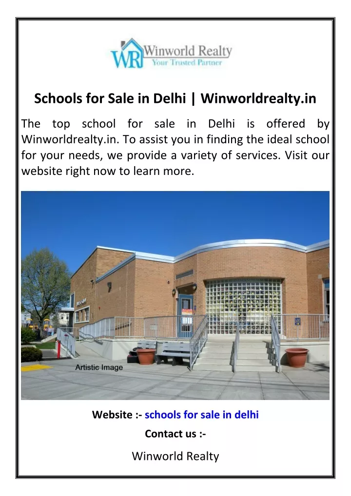 schools for sale in delhi winworldrealty in