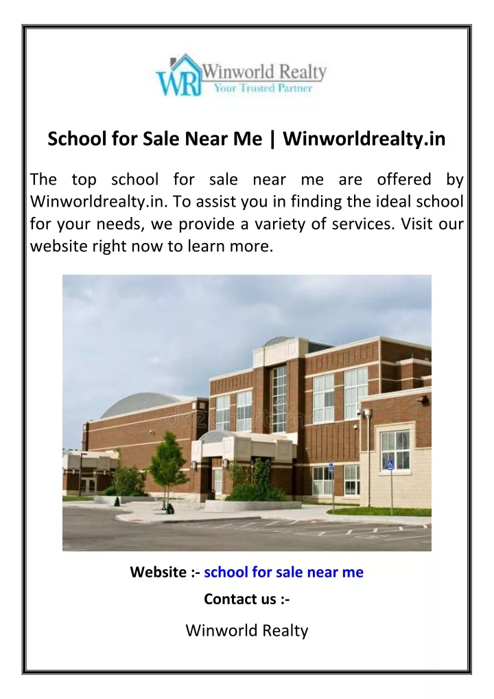 school for sale near me winworldrealty in