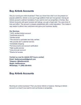 Best Service Site To Buy Airbnb Accounts 2024
