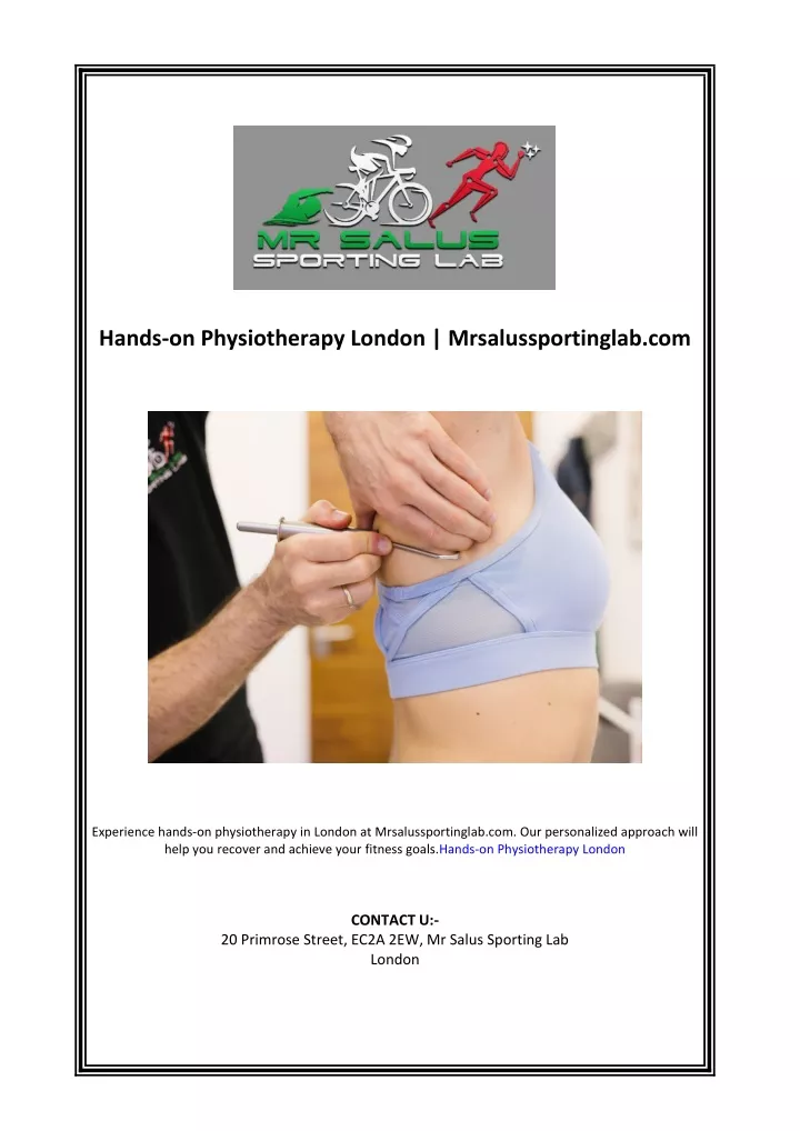 hands on physiotherapy london mrsalussportinglab