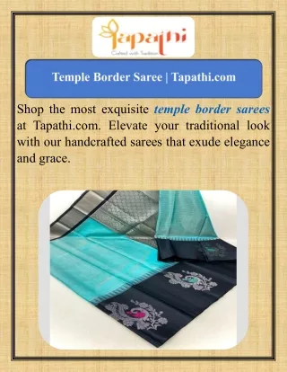 Temple Border Saree   Tapathi.com