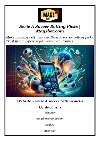 Serie A Soccer Betting Picks  Magzbet.com