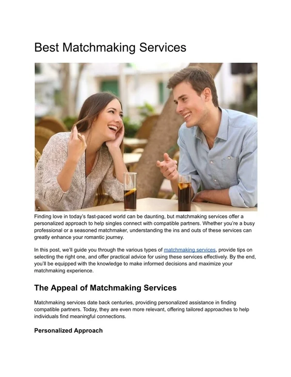 Best Matchmaking Services