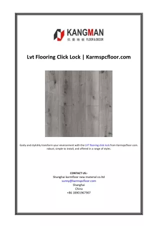 Lvt Flooring Click Lock | Karmspcfloor.com