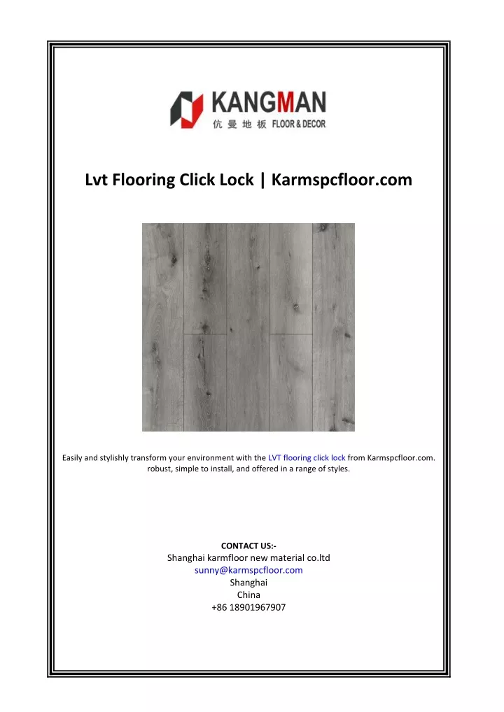 Ppt - Lvt Flooring Click Lock 