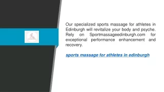 Sports Massage For Athletes In Edinburgh  Sportmassageedinburgh.com