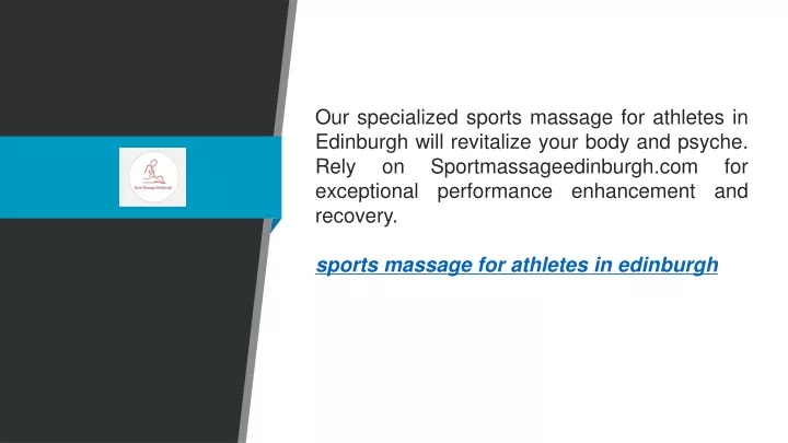 our specialized sports massage for athletes