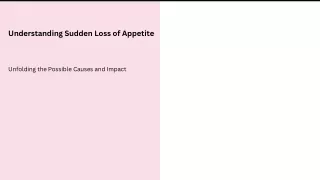 understanding sudden loss of appetite