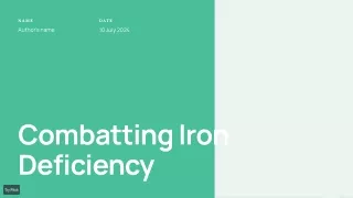 Combatting Iron Deficiency