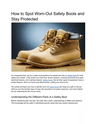 how to spot worn out safety boots and stay