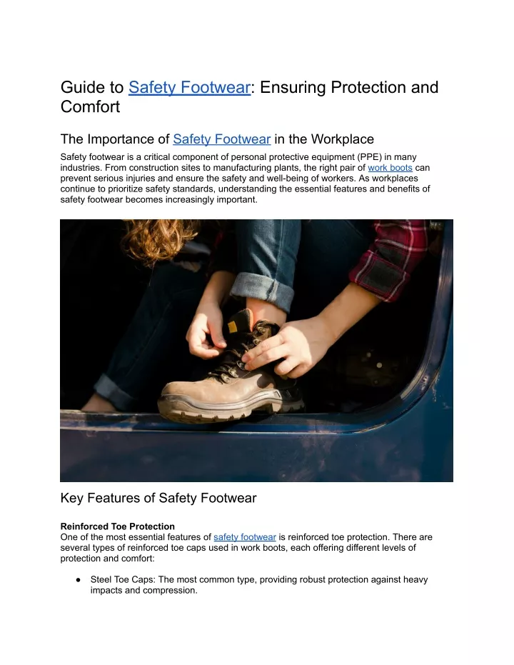 guide to safety footwear ensuring protection