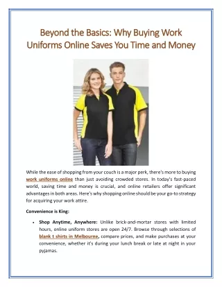 Beyond the Basics Why Buying Work Uniforms Online Saves You Time and Money