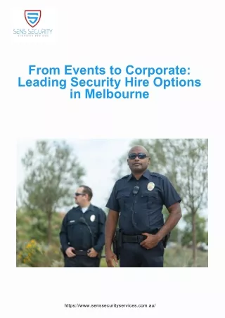 From Events to Corporate Leading Security Hire Options in Melbourne