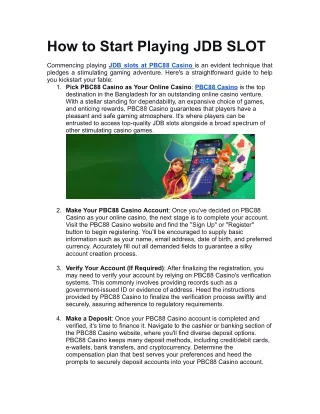 how to start playing jdb slot