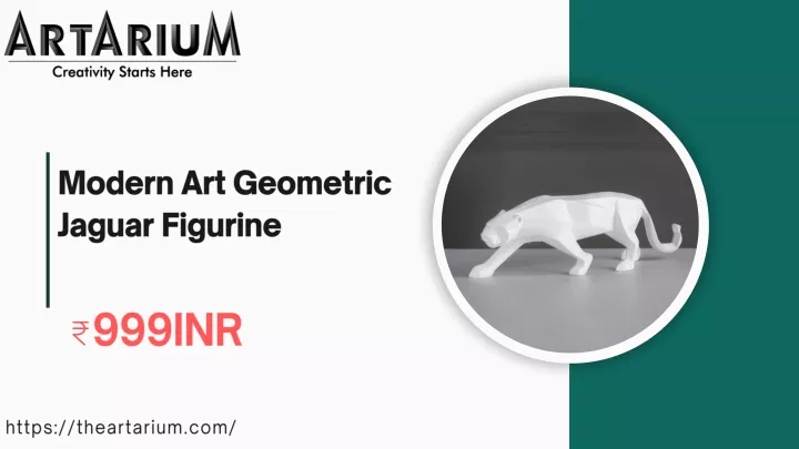 modern art geometric jaguar figurine