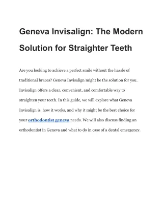 Geneva Invisalign_ The Modern Solution for Straighter Teeth