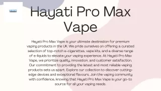 Hayati Pro Max Vape