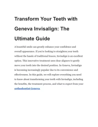Transform Your Teeth with Geneva Invisalign_ The Ultimate Guide