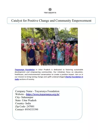 catalyst for positive change and community