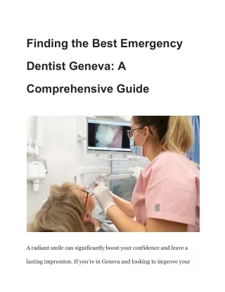 Finding the Best Emergency Dentist Geneva_ A Comprehensive Guide