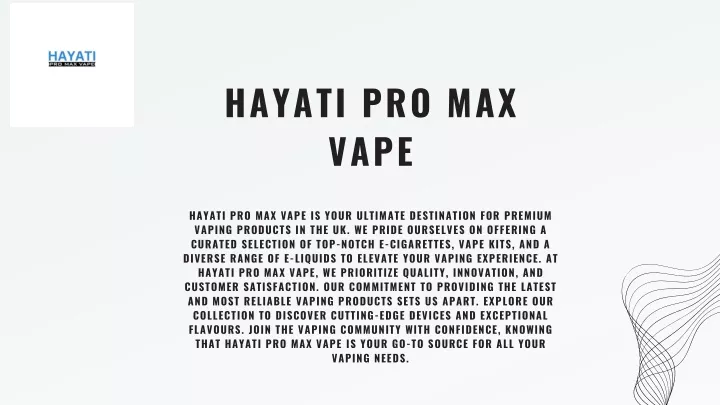 hayati pro max vape