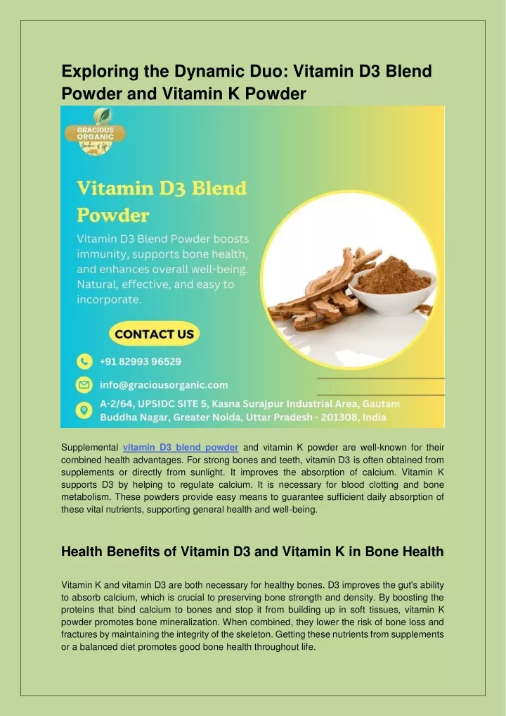 exploring the dynamic duo vitamin d3 blend powder