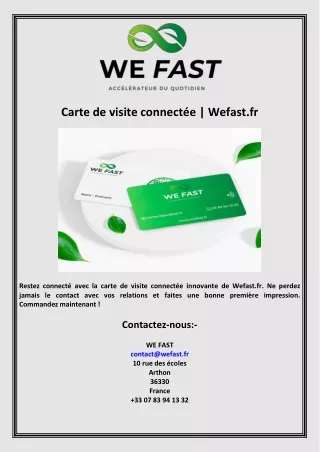 Carte de visite connectée  Wefast.fr