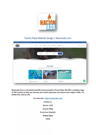 Puerto Plata Website Design | Nacionads.com