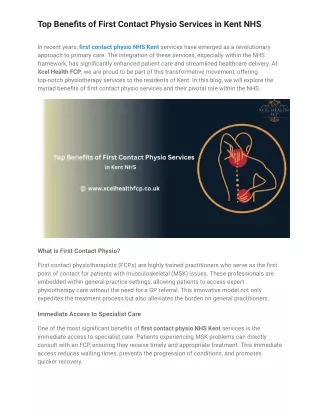top benefits of first contact physio services