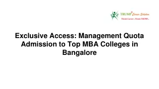 Exclusive Access_ Management Quota Admission to Top MBA Colleges in Bangalore