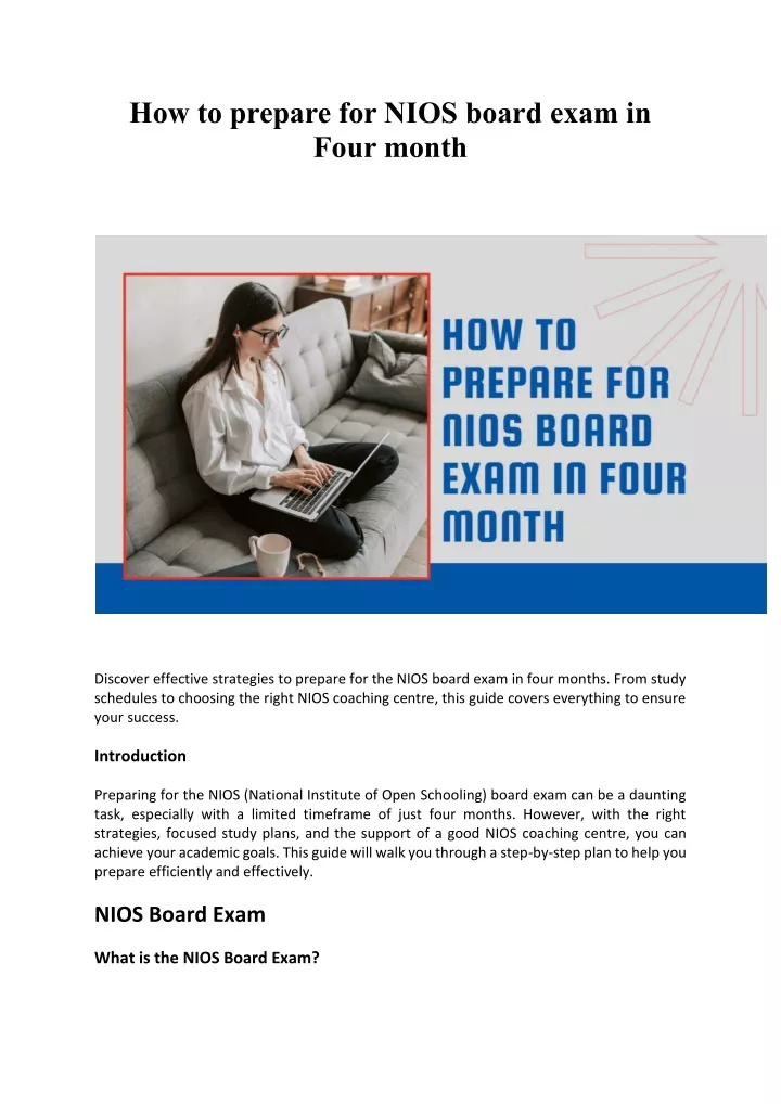 PPT - How to prepare for NIOS board exam in Four month PowerPoint ...