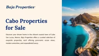 Discover Cabo Properties for Sale with Baja Properties