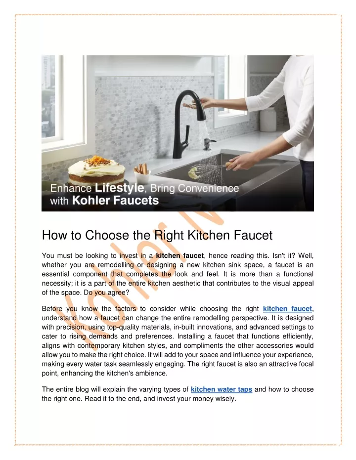 how to choose the right kitchen faucet