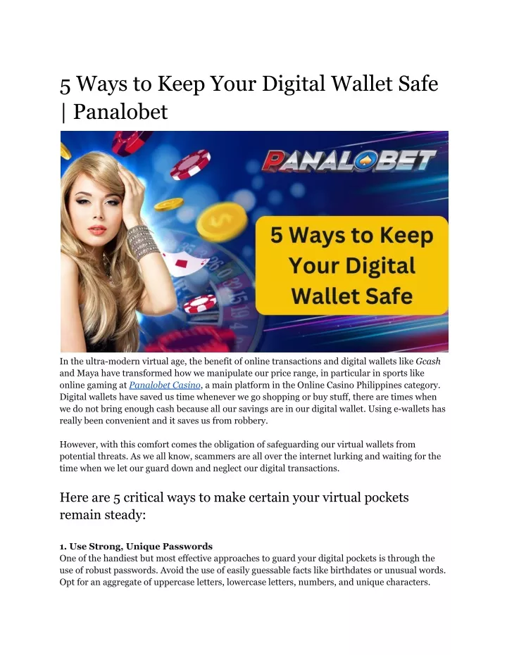 5 ways to keep your digital wallet safe panalobet