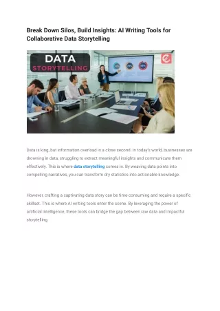 Break Down Silos, Build Insights_ AI Writing Tools for Collaborative Data Storytelling