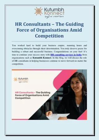 Kutumbh Konnect - HR Consultants – The Guiding Force of Organisations Amid Competition
