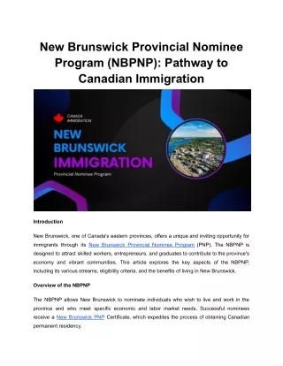 new brunswick provincial nominee program nbpnp