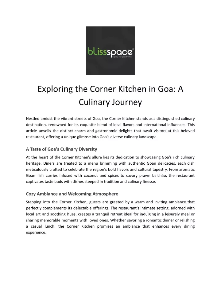 exploring the corner kitchen in goa a culinary