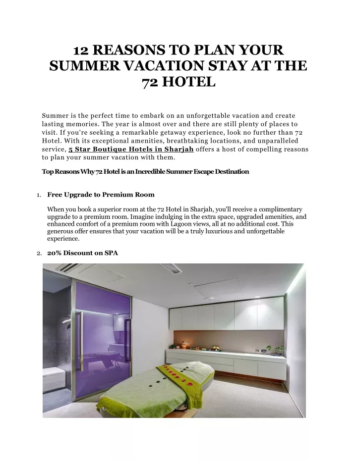 12 reasons to plan your summer vacation stay