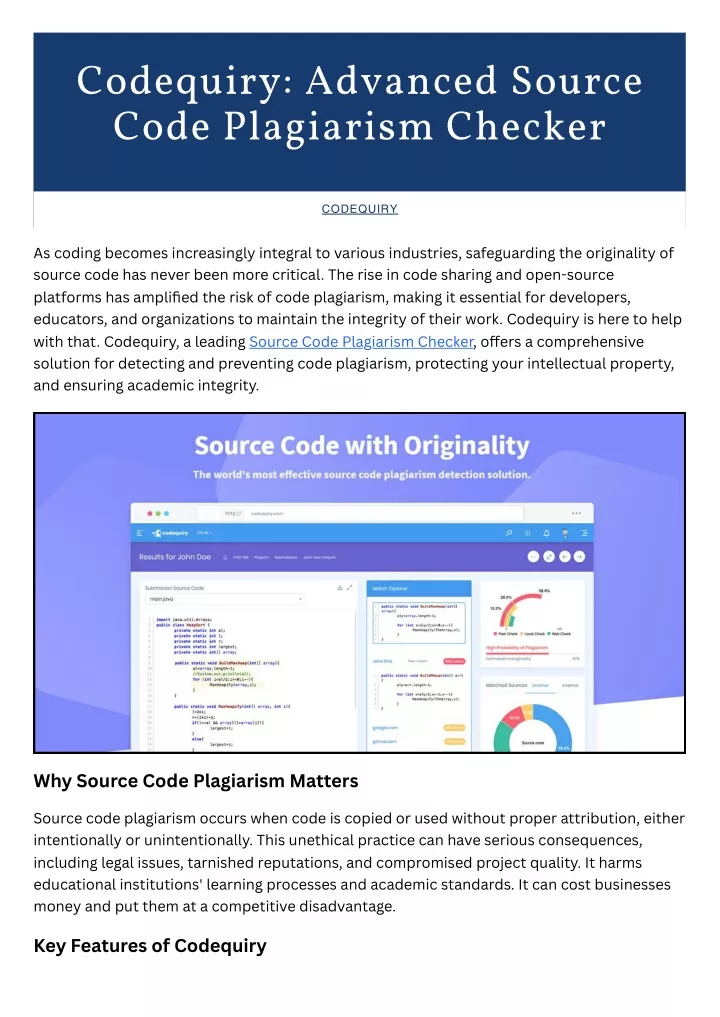 codequiry advanced source code plagiarism checker