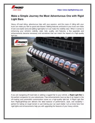 High-Quality Rigid Light Bar Solutions