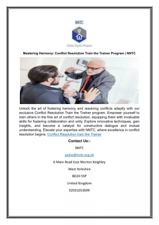 mastering harmony conflict resolution train