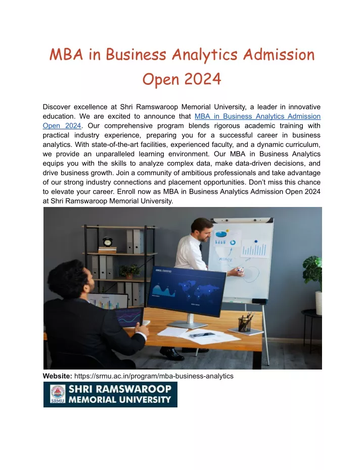 mba in business analytics admission open 2024