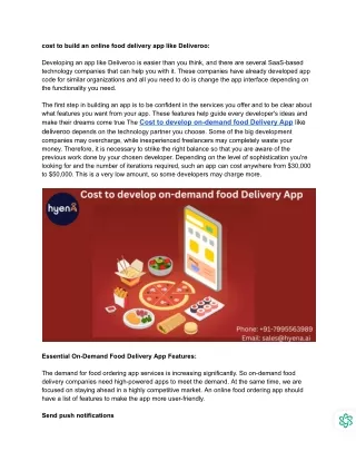 How much does it cost to develop a food delivery app like Deliveroo with the same features_ - Google Docs