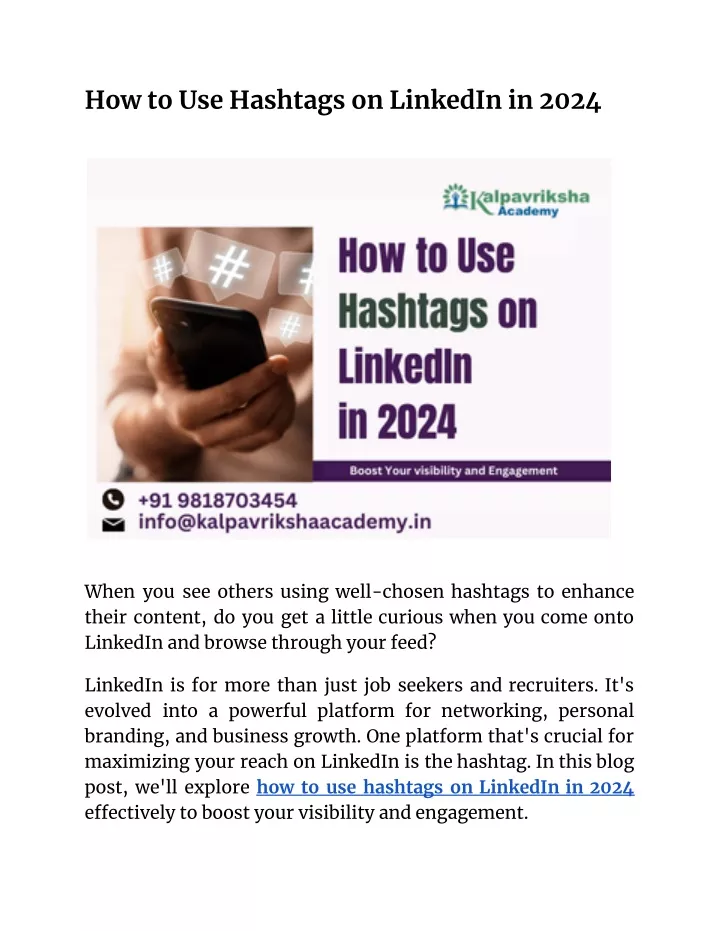 how to use hashtags on linkedin in 2024