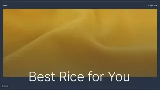 Best Rice for You