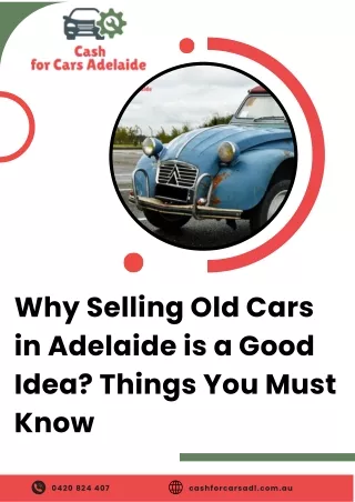 Why Selling Old Cars in Adelaide is a Good Idea Things You Must Know