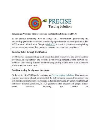 enhancing precision with iot system certification