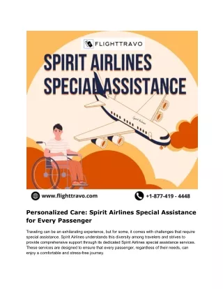 Personalized Care: Spirit Airlines Special Assistance for Every Passenger