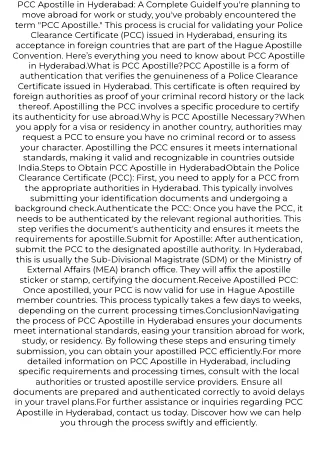 pcc apostille in hyderabad